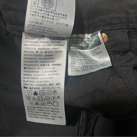 Levi's Premium Ribcage Straight Black Jeans W23L27 - Picture 10 of 12